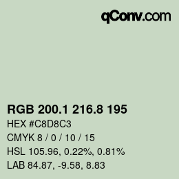カラーコード: RGB 200.1 216.8 195 | qconv.com