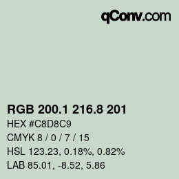 Color code: RGB 200.1 216.8 201 | qconv.com