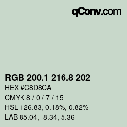 Color code: RGB 200.1 216.8 202 | qconv.com