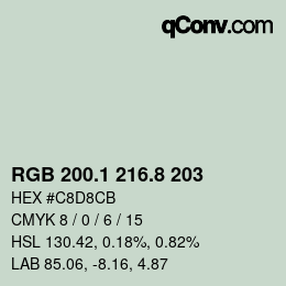 カラーコード: RGB 200.1 216.8 203 | qconv.com