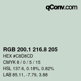 カラーコード: RGB 200.1 216.8 205 | qconv.com