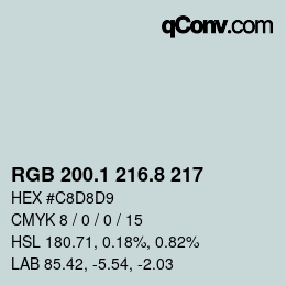 Código de color: RGB 200.1 216.8 217 | qconv.com