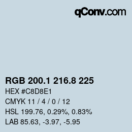Código de color: RGB 200.1 216.8 225 | qconv.com