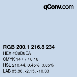 Color code: RGB 200.1 216.8 234 | qconv.com