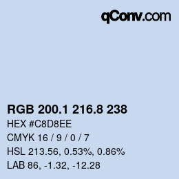Color code: RGB 200.1 216.8 238 | qconv.com