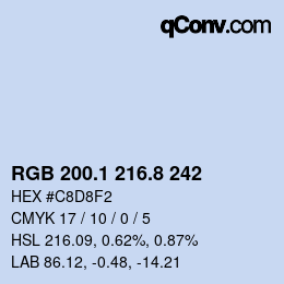 カラーコード: RGB 200.1 216.8 242 | qconv.com