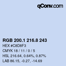 Color code: RGB 200.1 216.8 243 | qconv.com