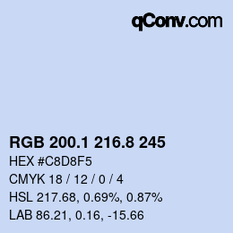 Código de color: RGB 200.1 216.8 245 | qconv.com