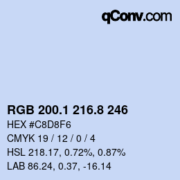 颜色代码: RGB 200.1 216.8 246 | qconv.com