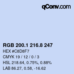 Color code: RGB 200.1 216.8 247 | qconv.com