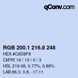 Código de color: RGB 200.1 216.8 248 | qconv.com