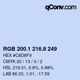 Farbcode: RGB 200.1 216.8 249 | qconv.com