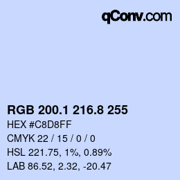 Farbcode: RGB 200.1 216.8 255 | qconv.com