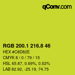 カラーコード: RGB 200.1 216.8 46 | qconv.com