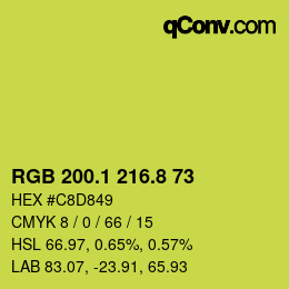 カラーコード: RGB 200.1 216.8 73 | qconv.com