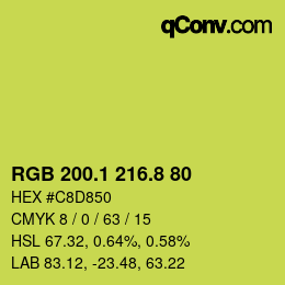 カラーコード: RGB 200.1 216.8 80 | qconv.com