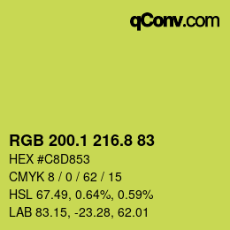 カラーコード: RGB 200.1 216.8 83 | qconv.com