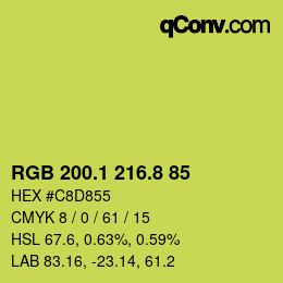 カラーコード: RGB 200.1 216.8 85 | qconv.com