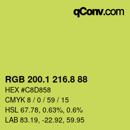 カラーコード: RGB 200.1 216.8 88 | qconv.com