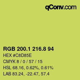 カラーコード: RGB 200.1 216.8 94 | qconv.com