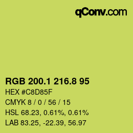 カラーコード: RGB 200.1 216.8 95 | qconv.com