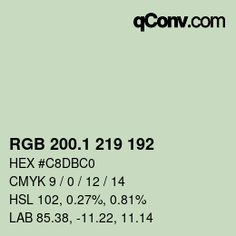 カラーコード: RGB 200.1 219 192 | qconv.com