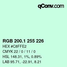 カラーコード: RGB 200.1 255 226 | qconv.com