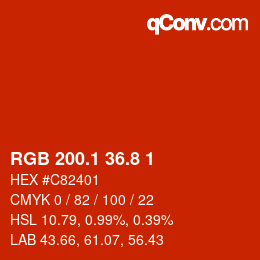 カラーコード: RGB 200.1 36.8 1 | qconv.com