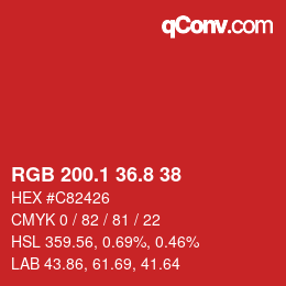 Color code: RGB 200.1 36.8 38 | qconv.com