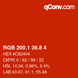 カラーコード: RGB 200.1 36.8 4 | qconv.com