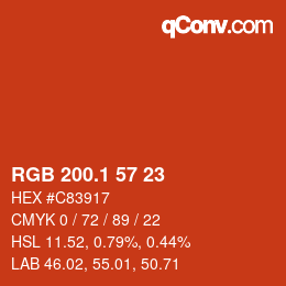 カラーコード: RGB 200.1 57 23 | qconv.com