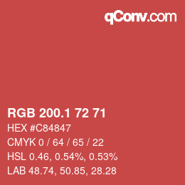 カラーコード: RGB 200.1 72 71 | qconv.com