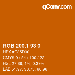 カラーコード: RGB 200.1 93 0 | qconv.com
