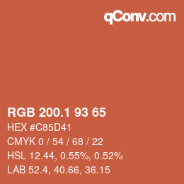 カラーコード: RGB 200.1 93 65 | qconv.com