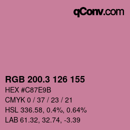 カラーコード: RGB 200.3 126 155 | qconv.com