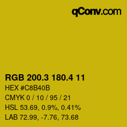カラーコード: RGB 200.3 180.4 11 | qconv.com
