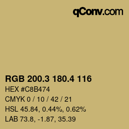 カラーコード: RGB 200.3 180.4 116 | qconv.com