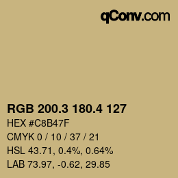 カラーコード: RGB 200.3 180.4 127 | qconv.com