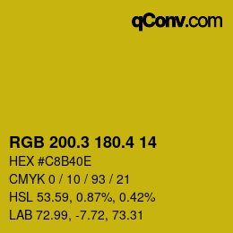 カラーコード: RGB 200.3 180.4 14 | qconv.com