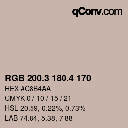 カラーコード: RGB 200.3 180.4 170 | qconv.com