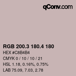 カラーコード: RGB 200.3 180.4 180 | qconv.com