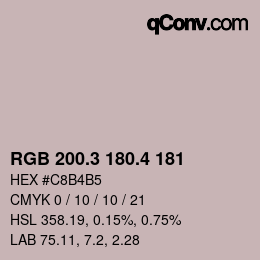 カラーコード: RGB 200.3 180.4 181 | qconv.com