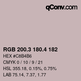 カラーコード: RGB 200.3 180.4 182 | qconv.com
