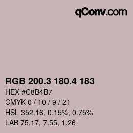 カラーコード: RGB 200.3 180.4 183 | qconv.com