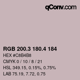 カラーコード: RGB 200.3 180.4 184 | qconv.com