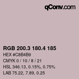 カラーコード: RGB 200.3 180.4 185 | qconv.com