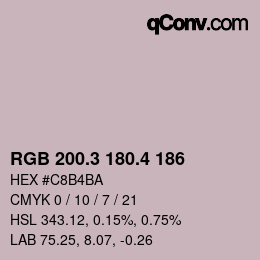 カラーコード: RGB 200.3 180.4 186 | qconv.com