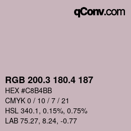 カラーコード: RGB 200.3 180.4 187 | qconv.com