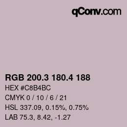カラーコード: RGB 200.3 180.4 188 | qconv.com