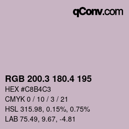 カラーコード: RGB 200.3 180.4 195 | qconv.com